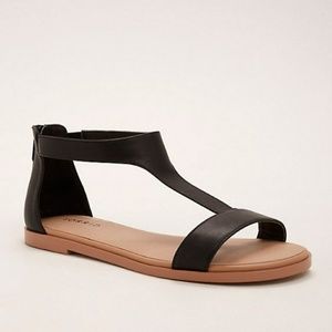 Torrid Gladiator T Strap Black Sandal